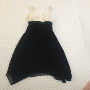 Black and white cocktail dress